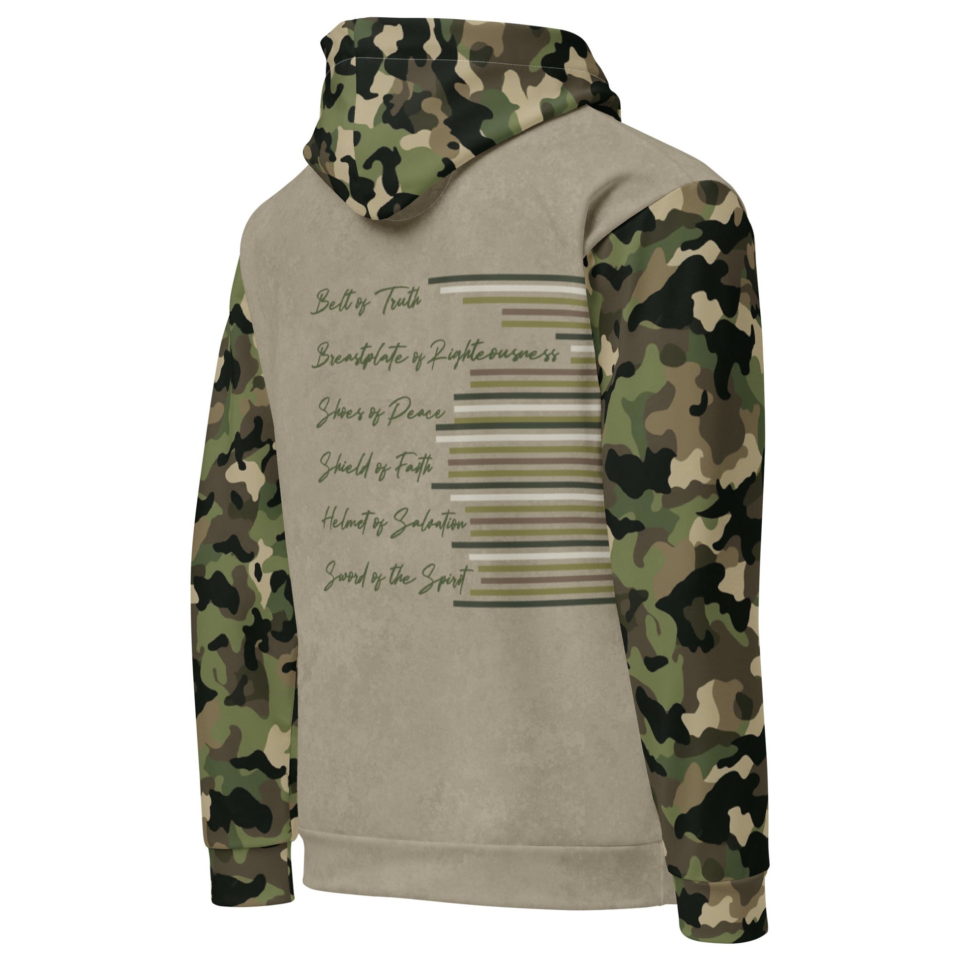 Armor of God - Green Camo on Tan Suede - Wash Cotton Hoodie - Unisex - Sacred Stylz