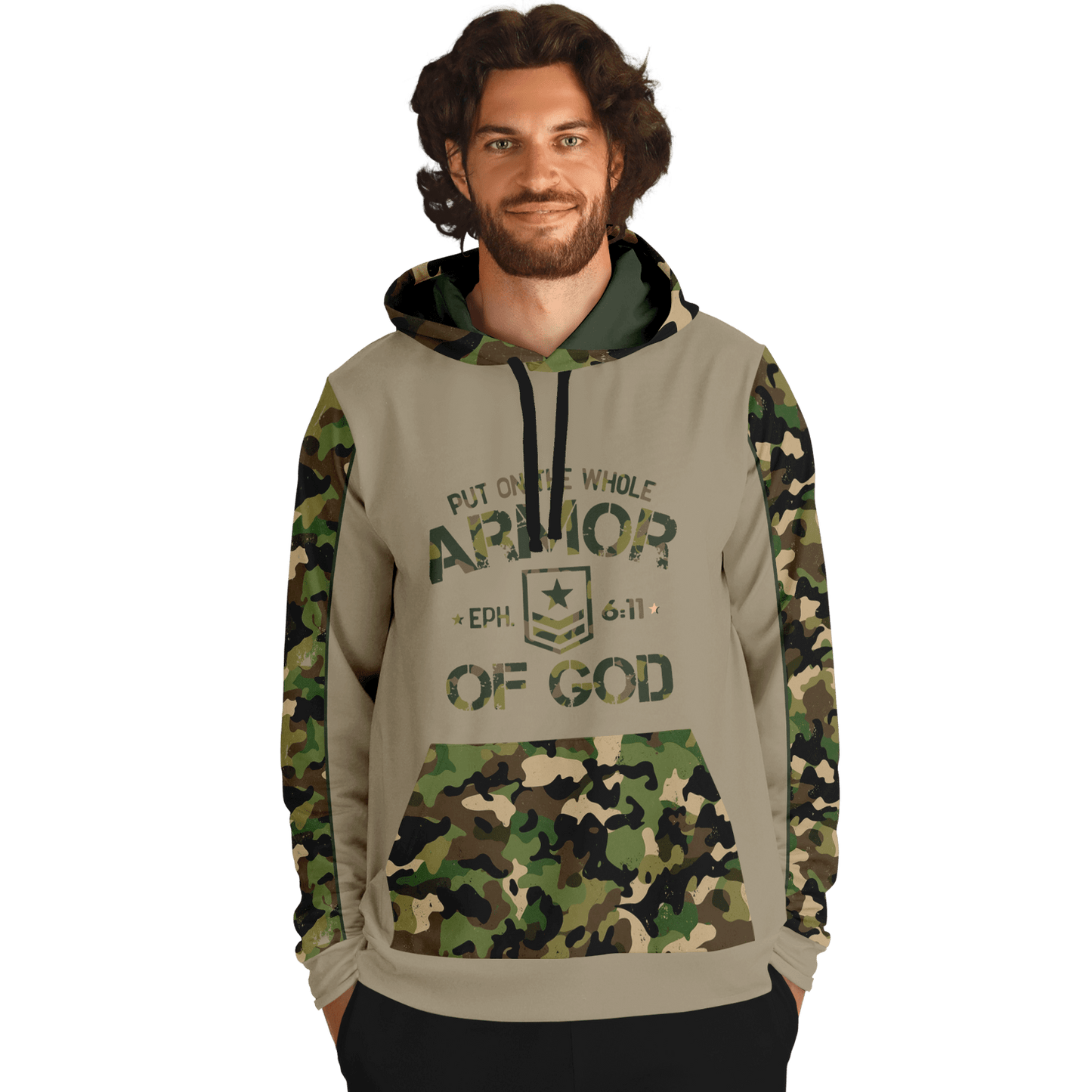 Armor of God - Green Camo Premium Hoodie - Sacred Stylz