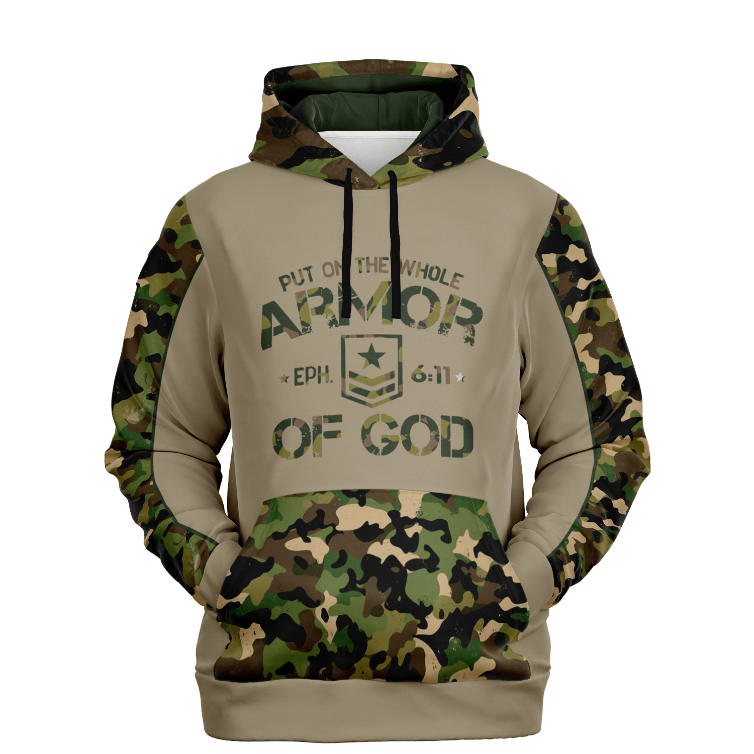 Armor of God - Green Camo Premium Hoodie - Sacred Stylz