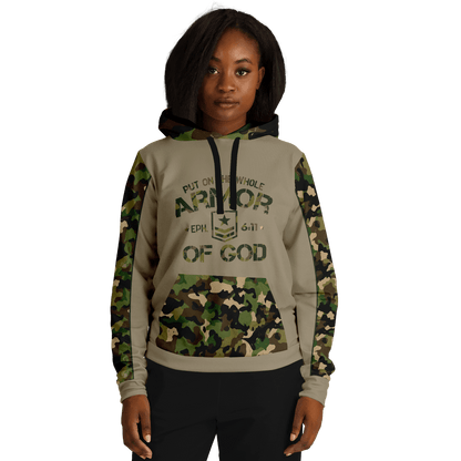 Armor of God - Green Camo Premium Hoodie - Sacred Stylz