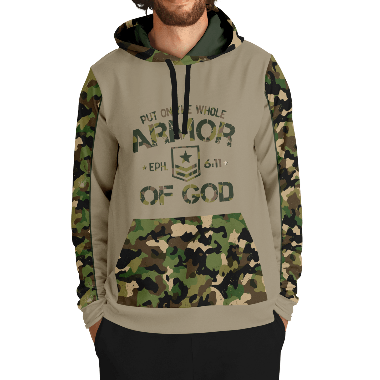 Armor of God - Green Camo Premium Hoodie - Sacred Stylz