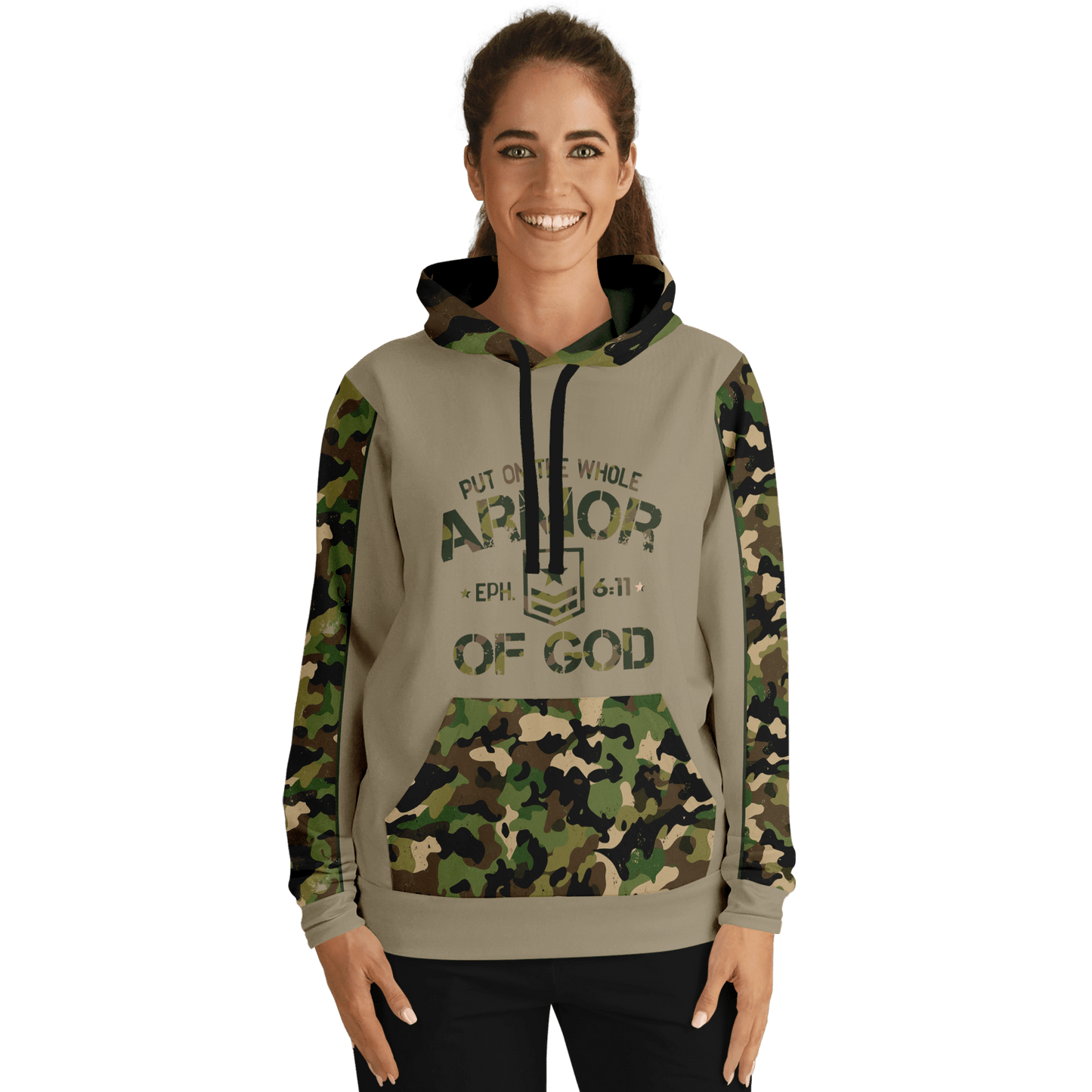 Armor of God - Green Camo Premium Hoodie - Sacred Stylz