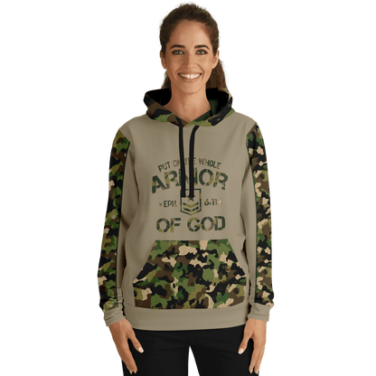 Armor of God - Green Camo Premium Hoodie - Sacred Stylz