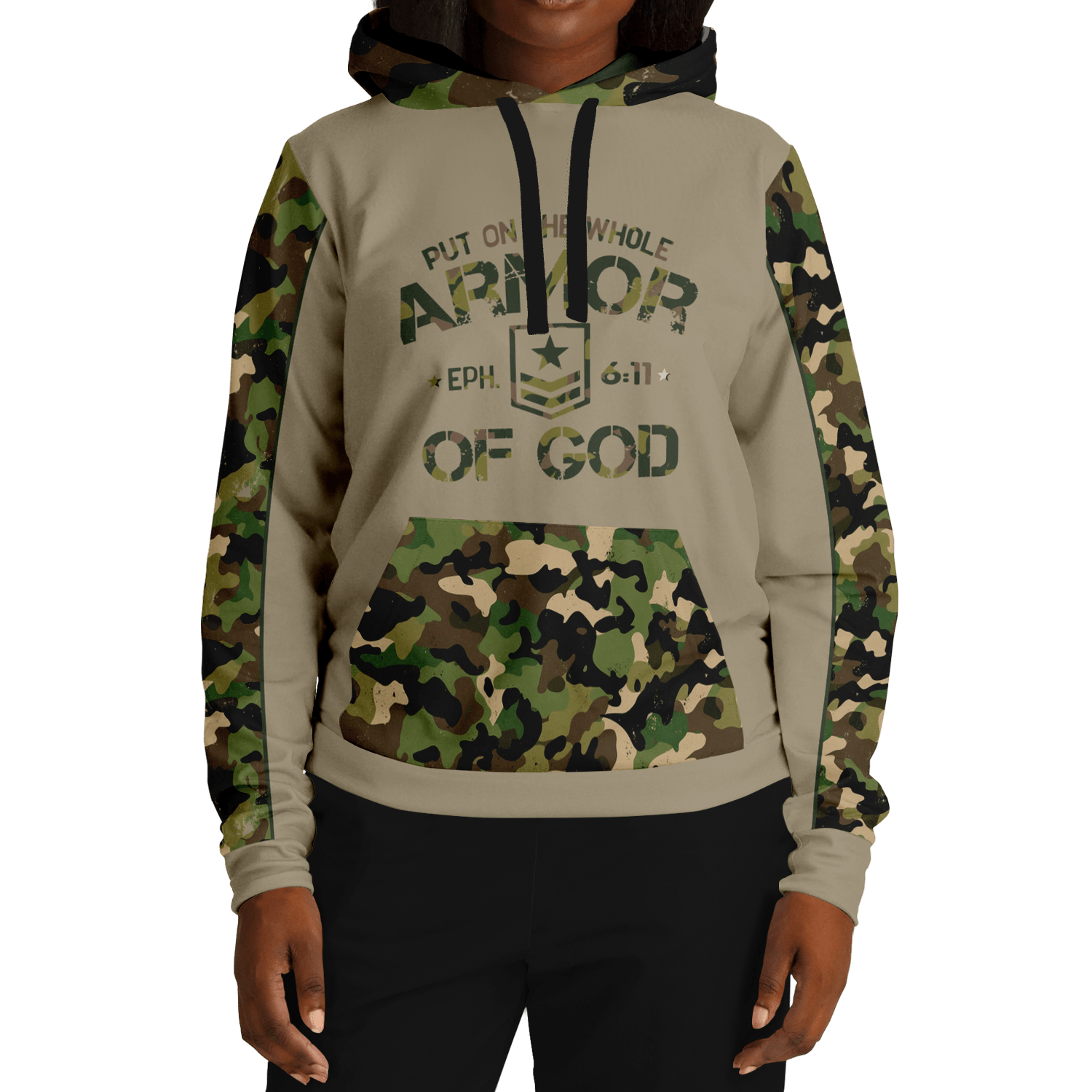 Armor of God - Green Camo Premium Hoodie - Sacred Stylz