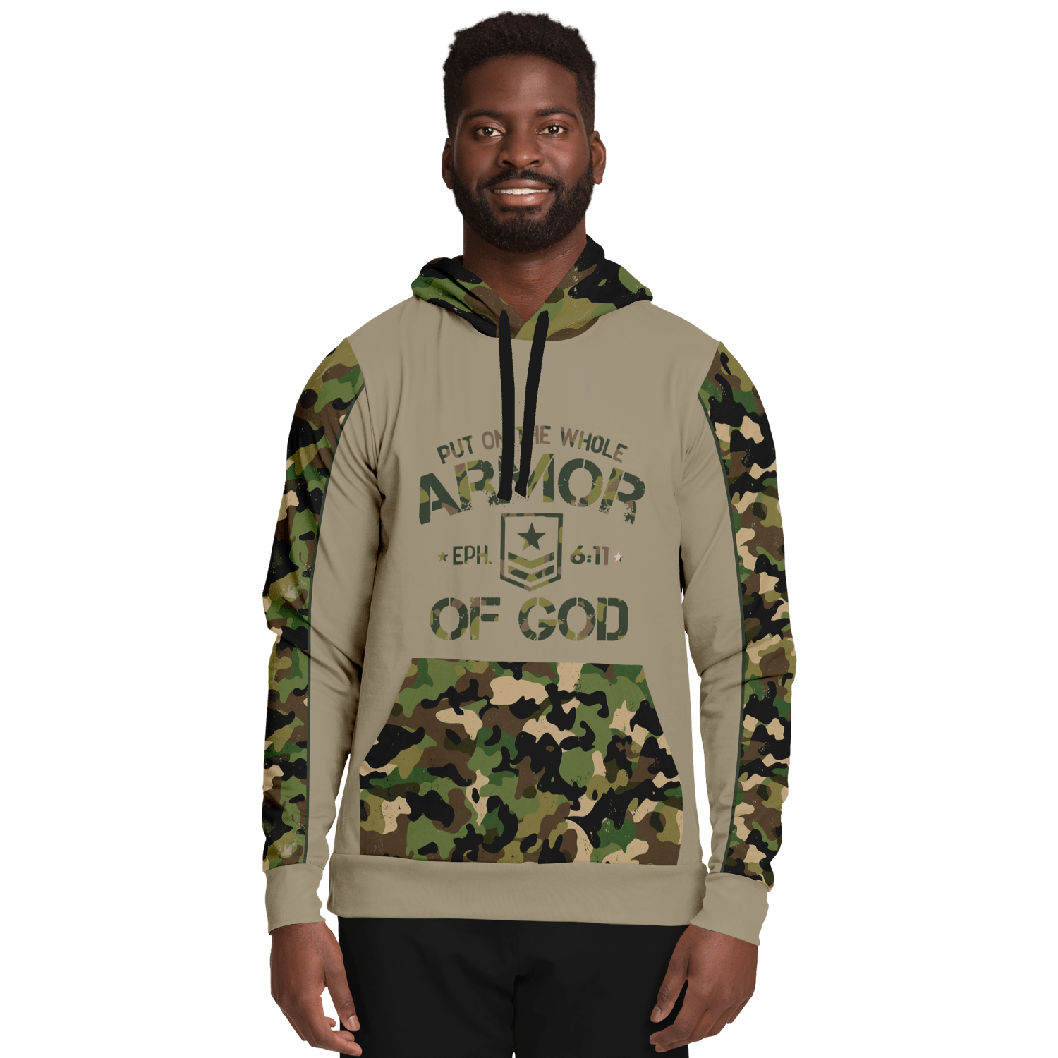 Armor of God - Green Camo Premium Hoodie - Sacred Stylz