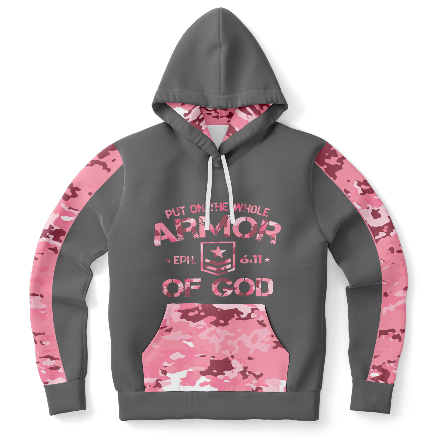 Armor of God - Pink and Gray Camo Premium Hoodie - Sacred Stylz