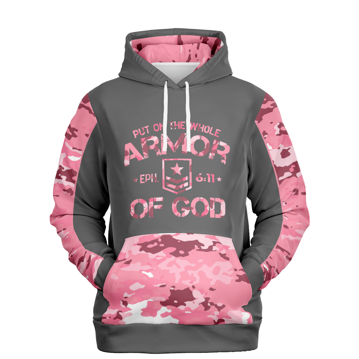 Armor of God - Pink and Gray Camo Premium Hoodie - Sacred Stylz