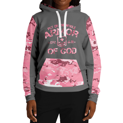 Armor of God - Pink and Gray Camo Premium Hoodie - Sacred Stylz