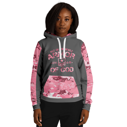 Armor of God - Pink and Gray Camo Premium Hoodie - Sacred Stylz