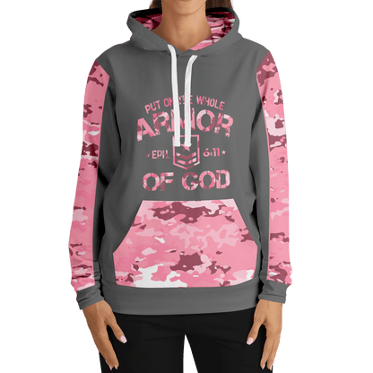 Armor of God - Pink and Gray Camo Premium Hoodie - Sacred Stylz