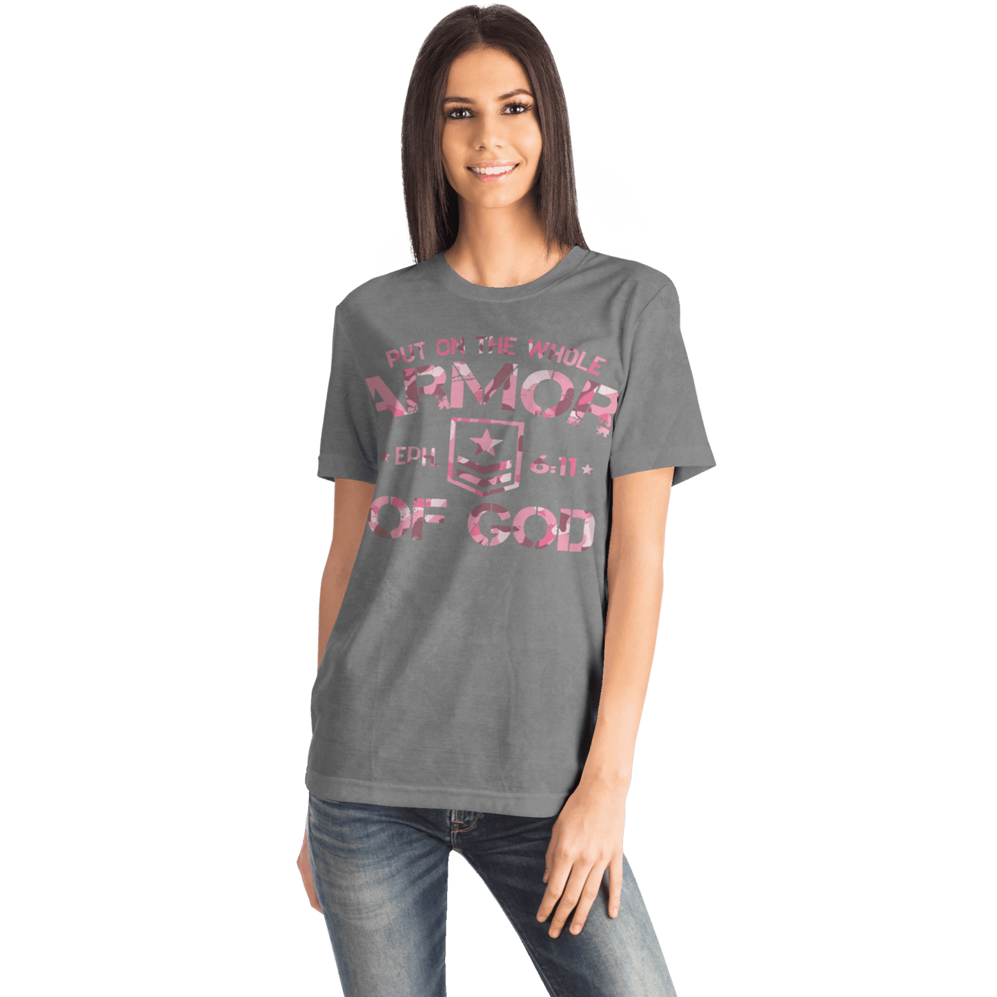 Armor of God - Pink and Gray Camo Shirt - Sacred Stylz