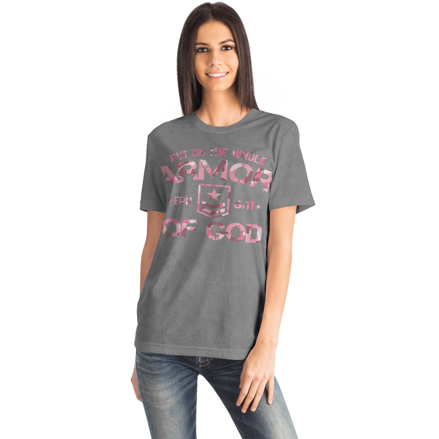 Armor of God - Pink and Gray Camo Shirt - Sacred Stylz