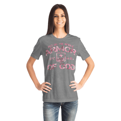 Armor of God - Pink and Gray Camo Shirt - Sacred Stylz