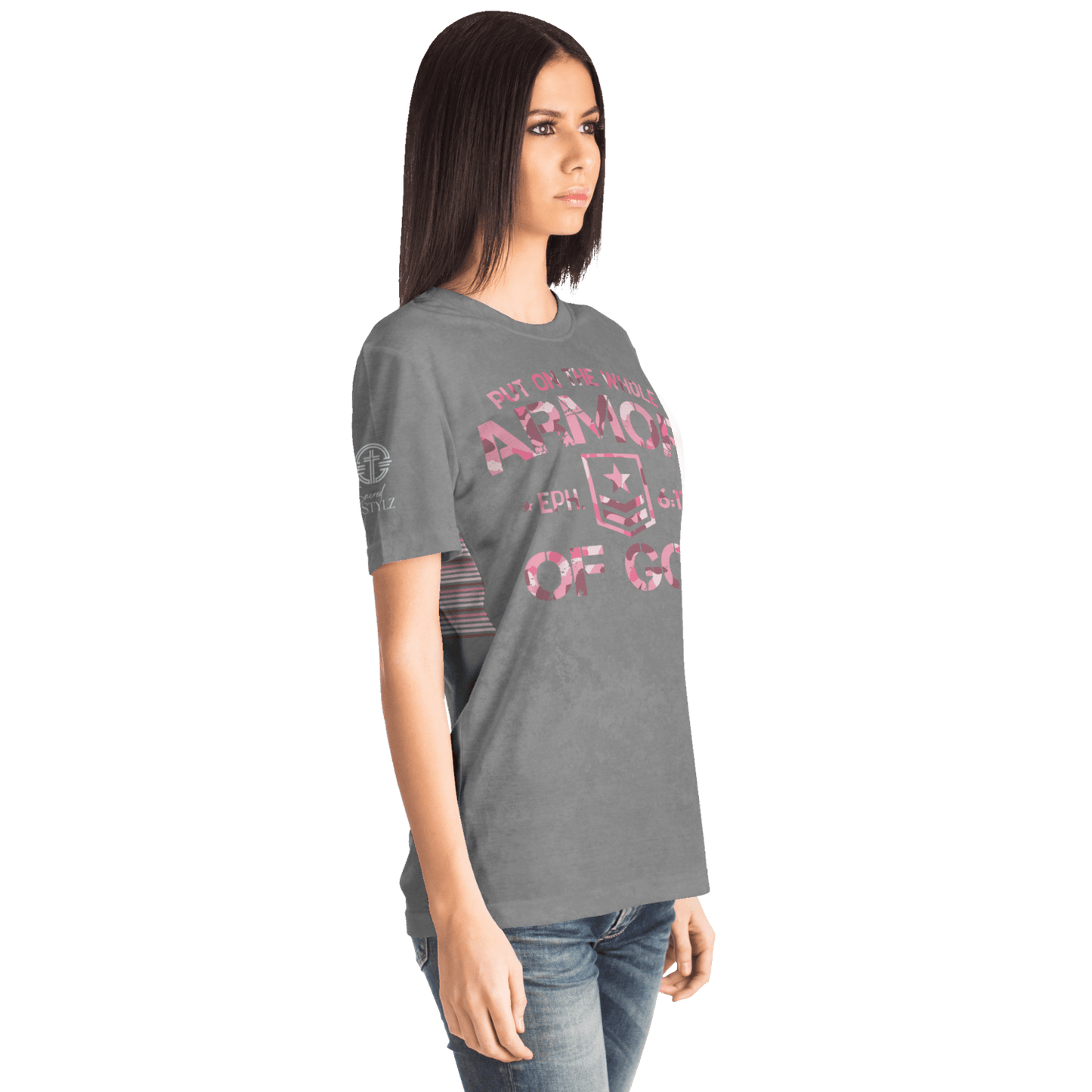 Armor of God - Pink and Gray Camo Shirt - Sacred Stylz