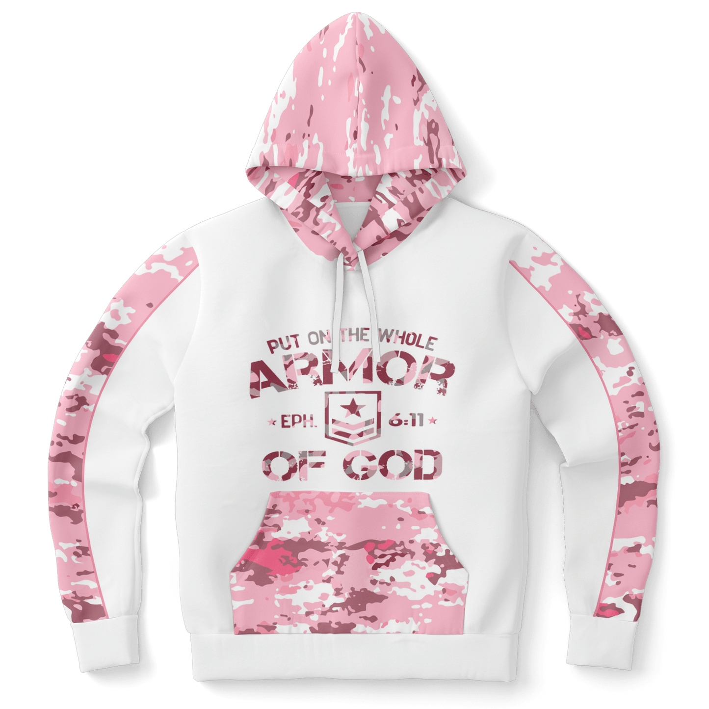 Armor of God - Pink and White Camo Premium Hoodie - Sacred Stylz