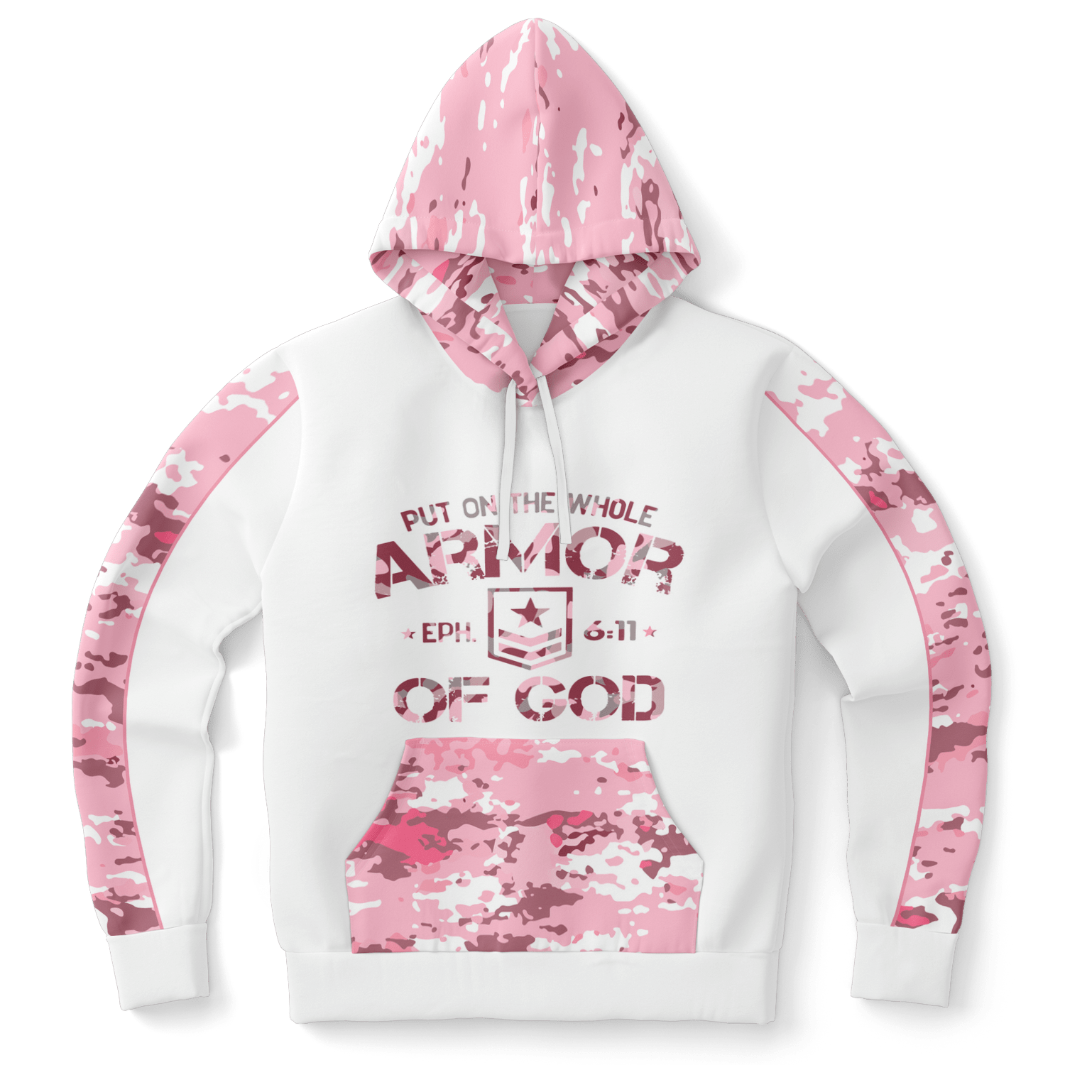 Armor of God - Pink and White Camo Premium Hoodie - Sacred Stylz