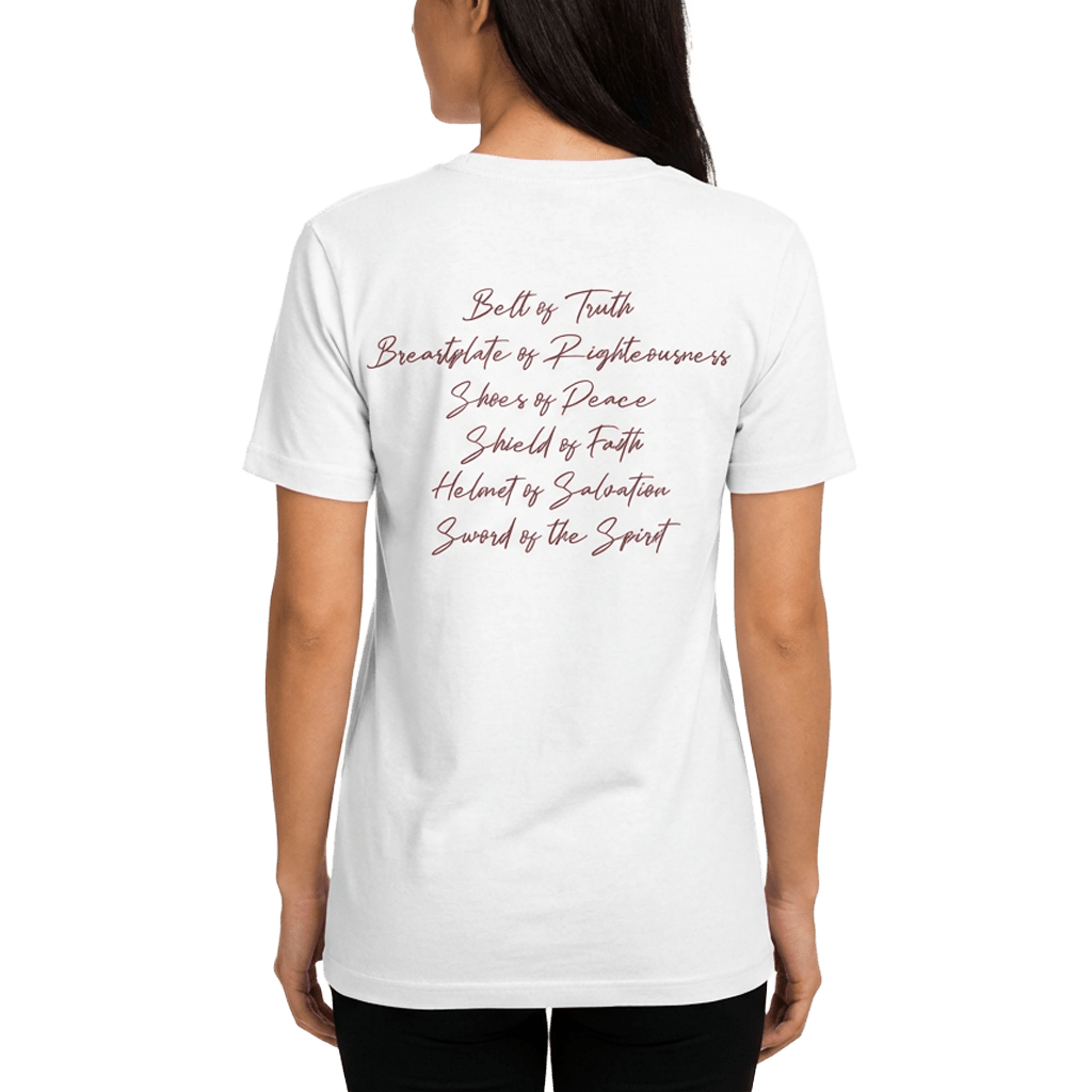 Armor of God – Pink Camo Collection – Tri - Blend Tee (Carnation Pink / Heathered Gray / White) - Sacred Stylz