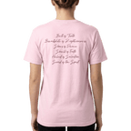 Armor of God – Pink Camo Collection – Tri - Blend Tee (Carnation Pink / Heathered Gray / White) - Sacred Stylz