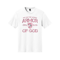 Armor of God – Pink Camo Collection – Tri - Blend Tee (Carnation Pink / Heathered Gray / White) - Sacred Stylz