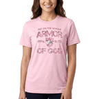 Armor of God – Pink Camo Collection – Tri - Blend Tee (Carnation Pink / Heathered Gray / White) - Sacred Stylz