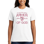 Armor of God – Pink Camo Collection – Tri - Blend Tee (Carnation Pink / Heathered Gray / White) - Sacred Stylz