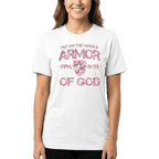 Armor of God – Pink Camo Collection – Tri - Blend Tee (Carnation Pink / Heathered Gray / White) - Sacred Stylz