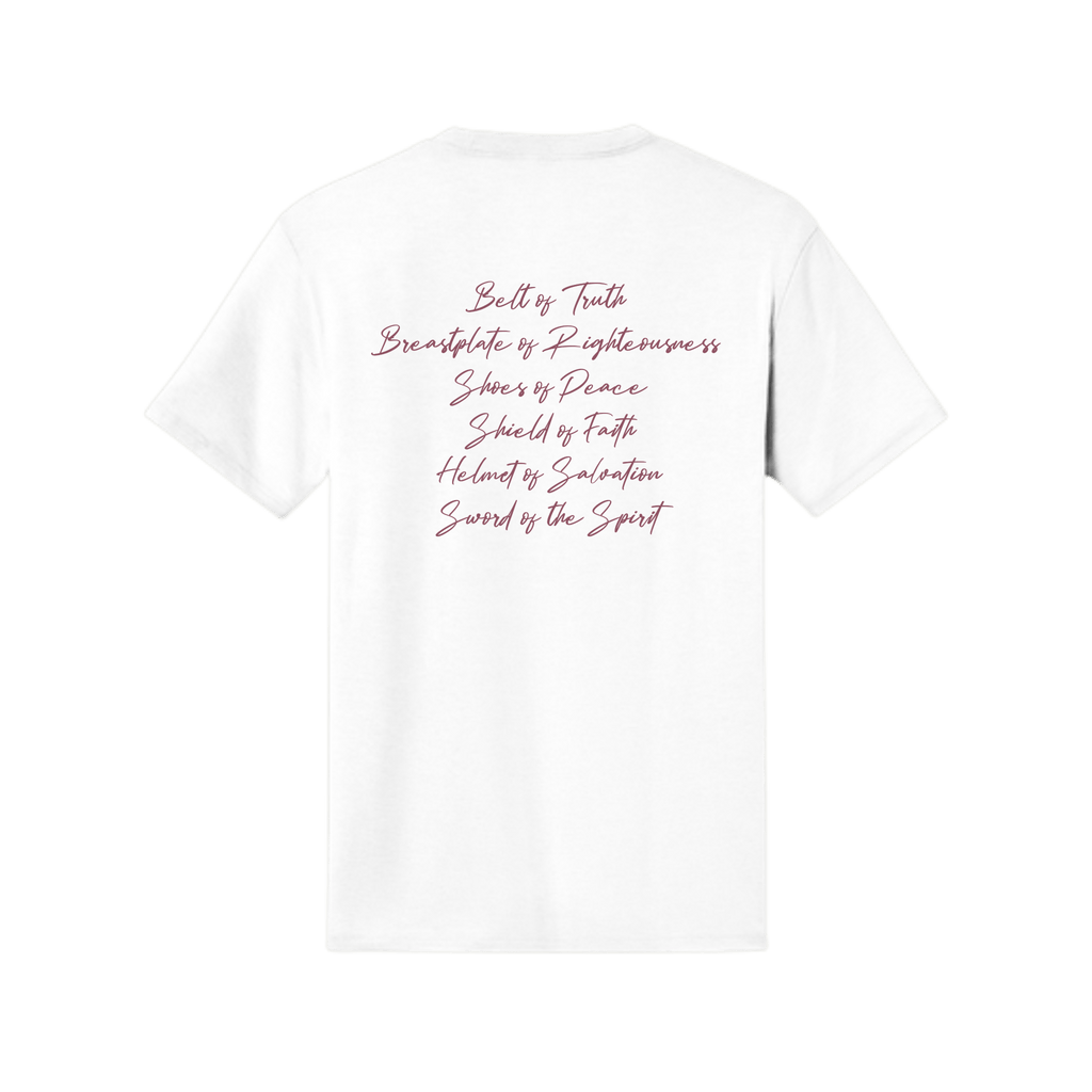 Armor of God – Pink Camo Collection – Tri - Blend Tee (Carnation Pink / Heathered Gray / White) - Sacred Stylz