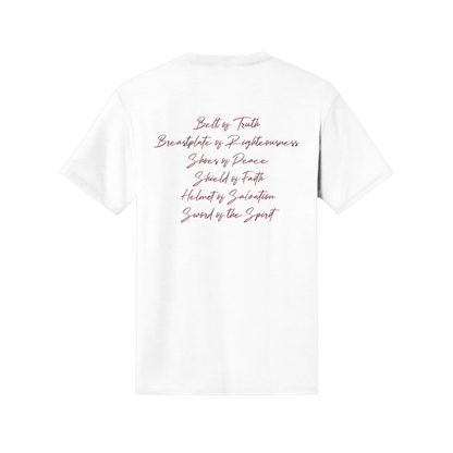 Armor of God – Pink Camo Collection – Tri - Blend Tee (Carnation Pink / Heathered Gray / White) - Sacred Stylz