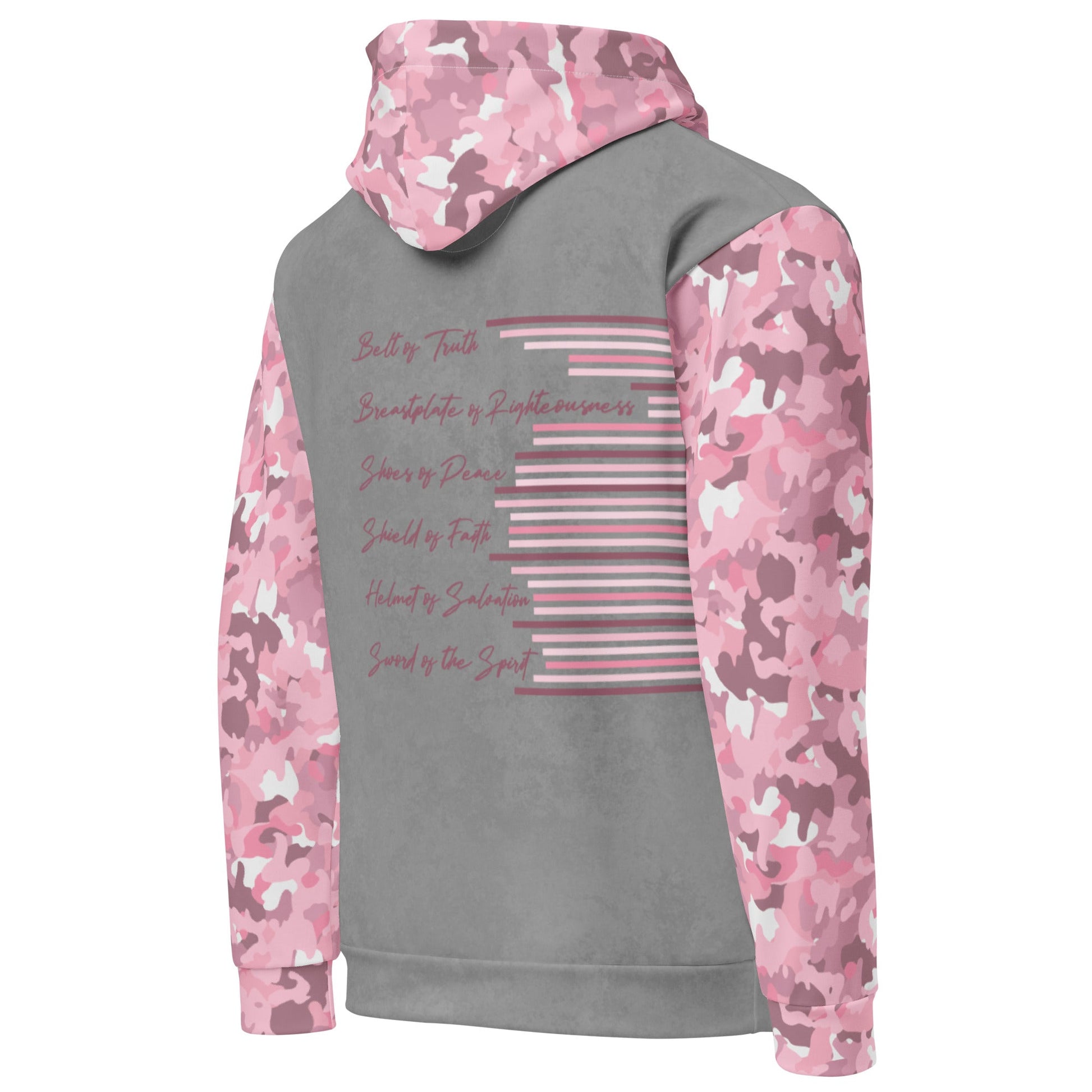 Armor of God - Pink Camo on Gray Suede - Wash Cotton Hoodie - Unisex - Sacred Stylz