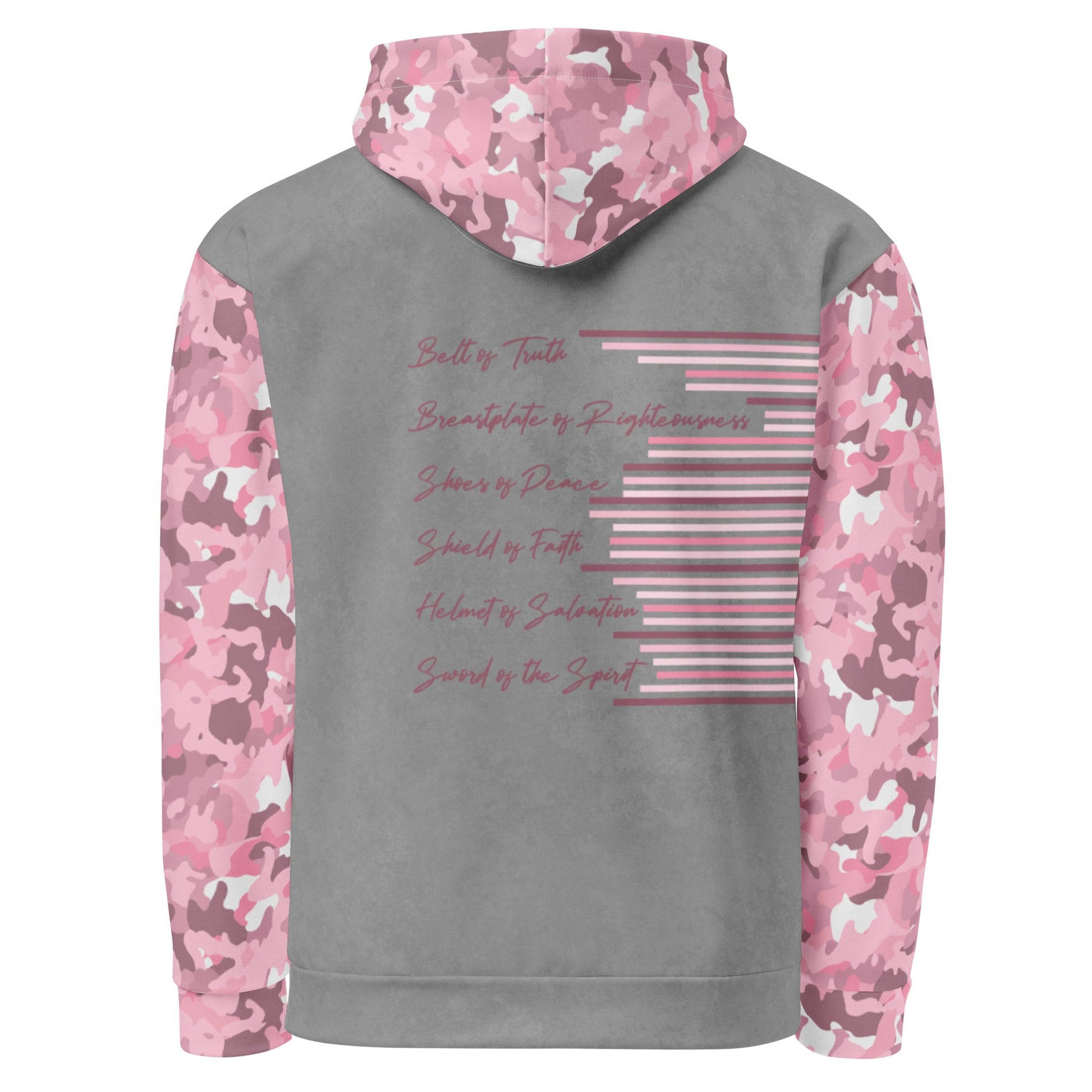 Armor of God - Pink Camo on Gray Suede - Wash Cotton Hoodie - Unisex - Sacred Stylz