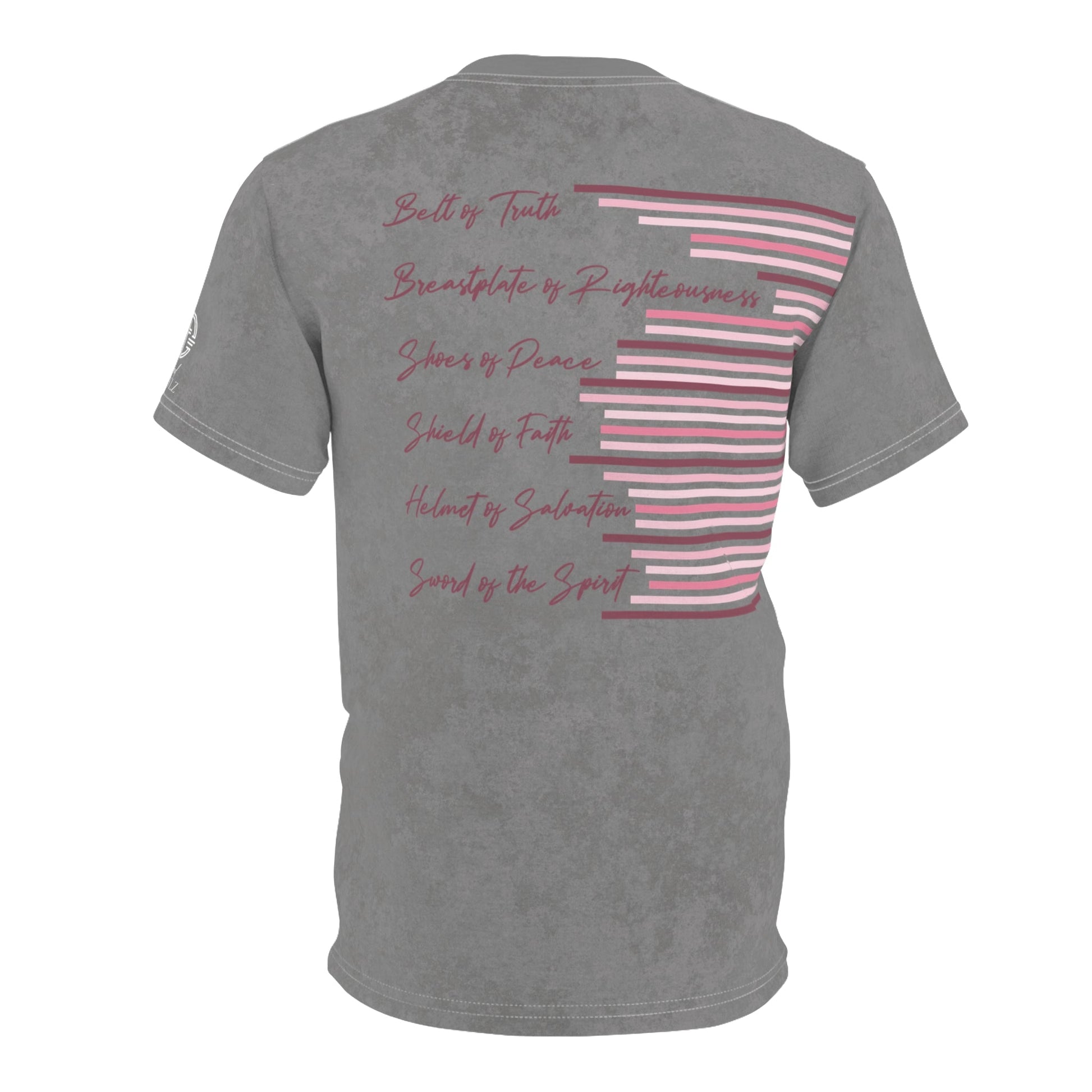 Armor of God – Pink Camo on Gray Suede - Wash Short Sleeve Tee - Sacred Stylz