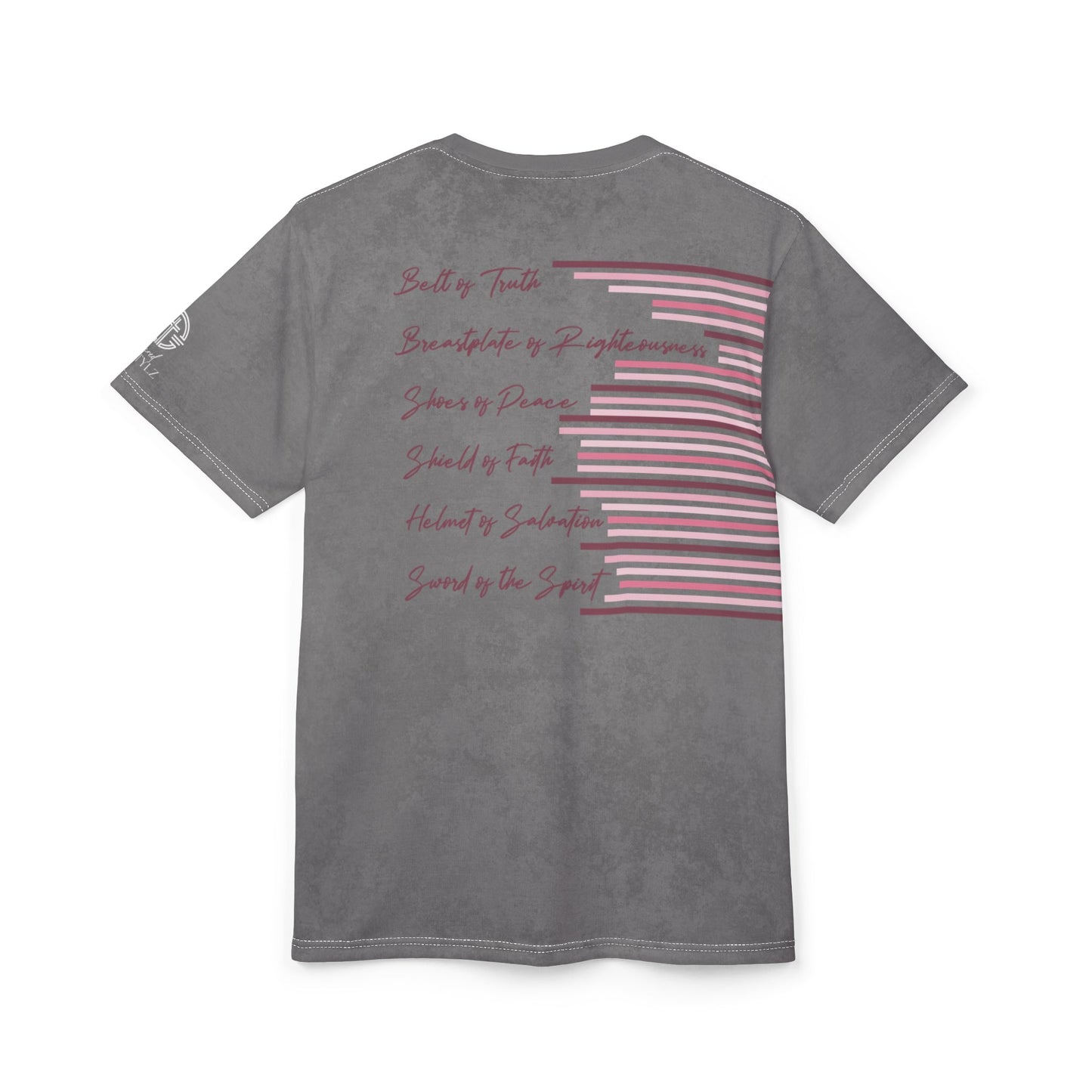 Armor of God – Pink Camo on Gray Suede - Wash Short Sleeve Tee - Sacred Stylz