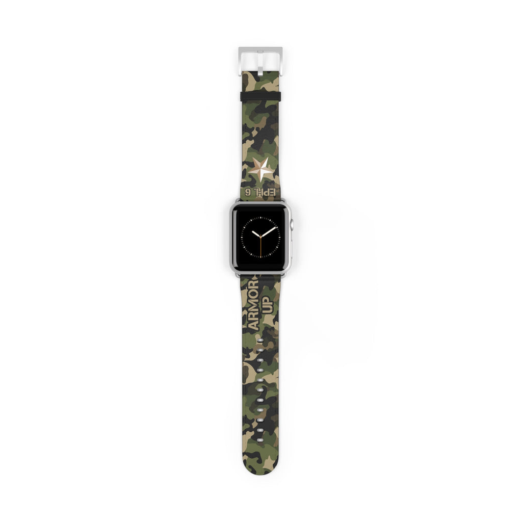 Armor Up Camo Watch Band for Apple Watch 38 - 41/42 - 45 - Green | Faux Leather - Sacred Stylz