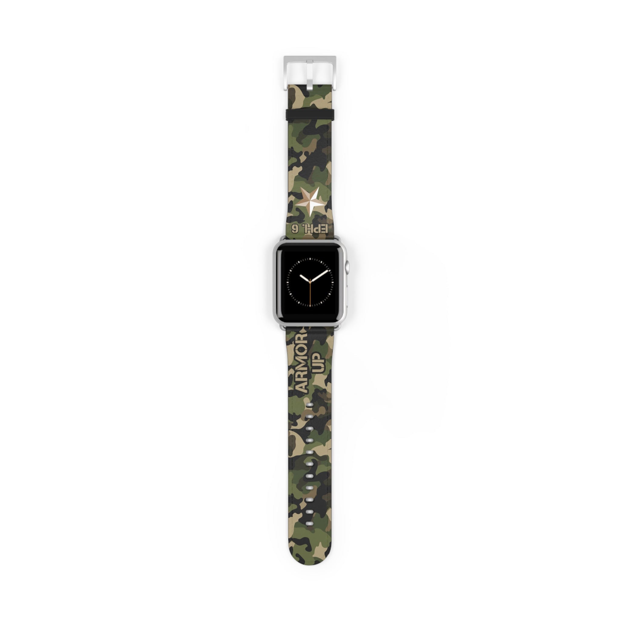 Armor Up Camo Watch Band for Apple Watch 38 - 41/42 - 45 - Green | Faux Leather - Sacred Stylz