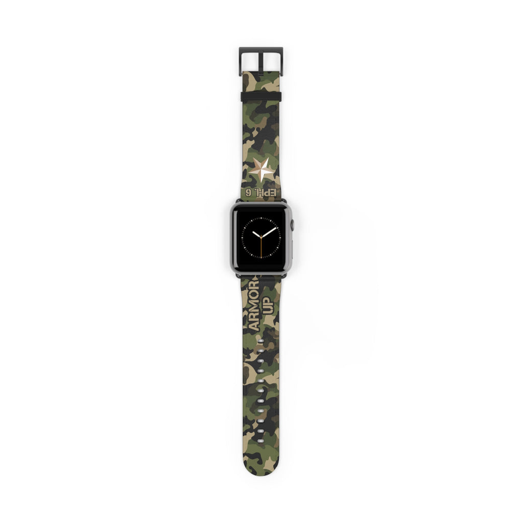 Armor Up Camo Watch Band for Apple Watch 38 - 41/42 - 45 - Green | Faux Leather - Sacred Stylz