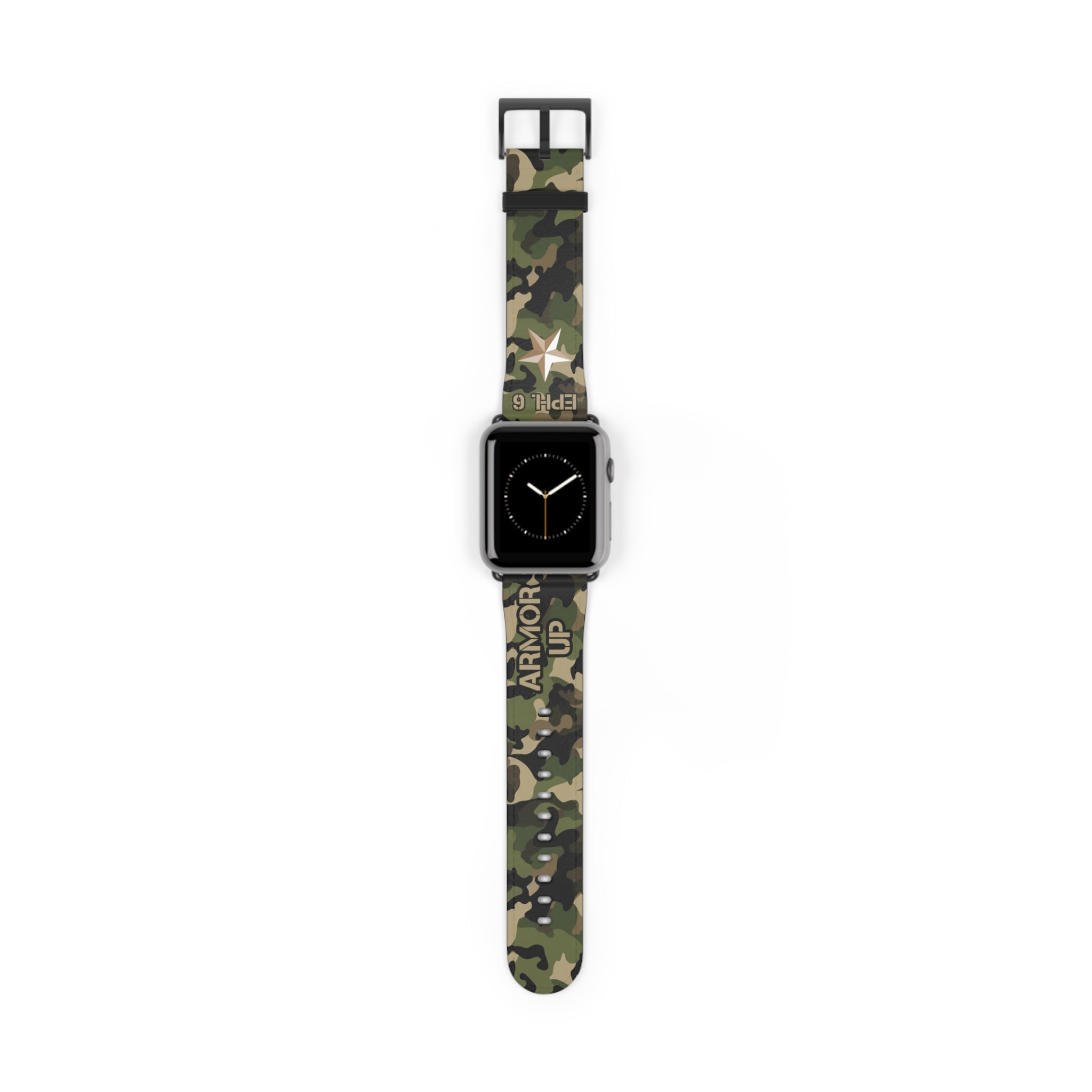 Armor Up Camo Watch Band for Apple Watch 38 - 41/42 - 45 - Green | Faux Leather - Sacred Stylz