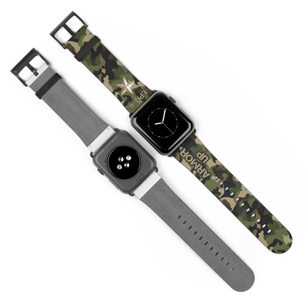 Armor Up Camo Watch Band for Apple Watch 38 - 41/42 - 45 - Green | Faux Leather - Sacred Stylz