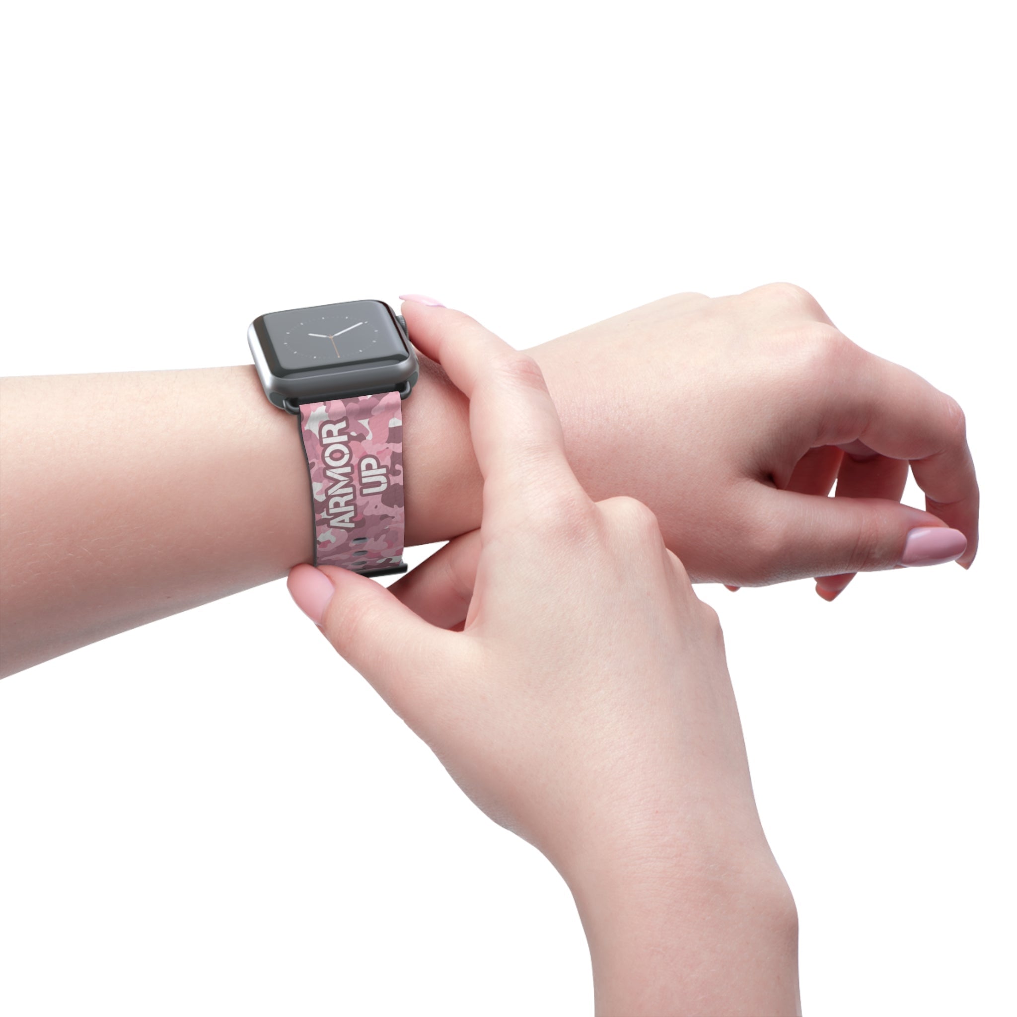 Armor Up Camo Watch Band for Apple Watch 38 - 41/42 - 45 - Pink | Faux Leather - Sacred Stylz