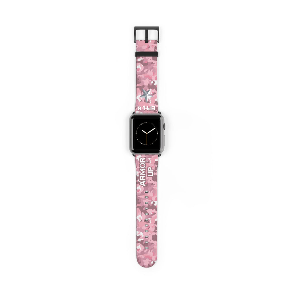 Armor Up Camo Watch Band for Apple Watch 38 - 41/42 - 45 - Pink | Faux Leather - Sacred Stylz