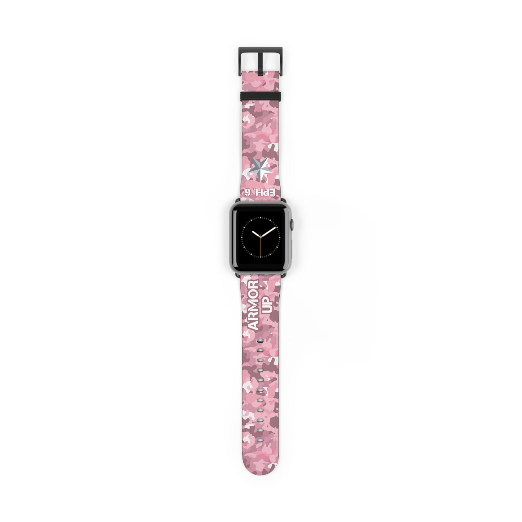 Armor Up Camo Watch Band for Apple Watch 38 - 41/42 - 45 - Pink | Faux Leather - Sacred Stylz