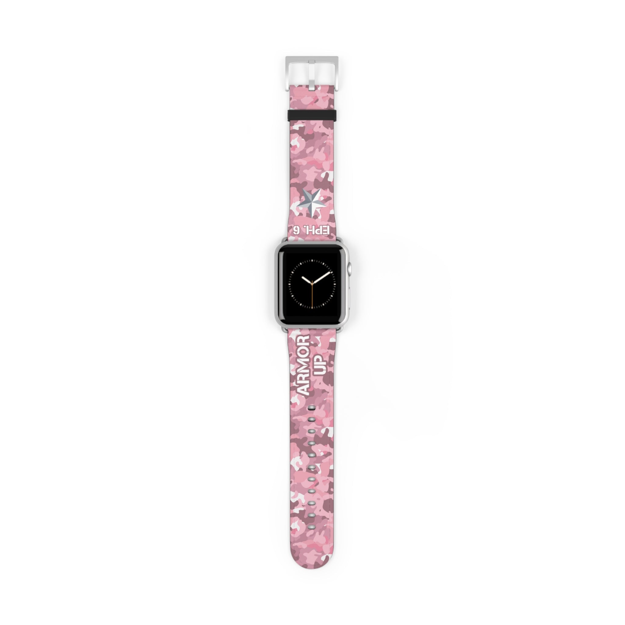 Armor Up Camo Watch Band for Apple Watch 38 - 41/42 - 45 - Pink | Faux Leather - Sacred Stylz