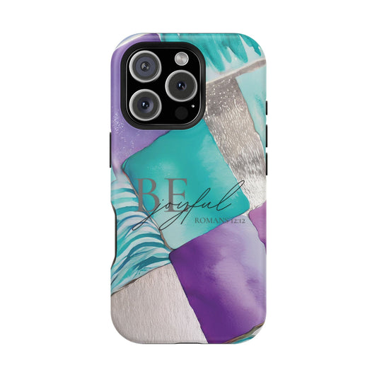 Be Joyful - Impact - Resistant Phone Case - Bible Verse (Patchwork) - Sacred Stylz