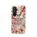 Bless the Lord - Magnetic Tough Phone Case - Bible Verse (Peonies) - (Fits Samsung and Apple) - Sacred Stylz
