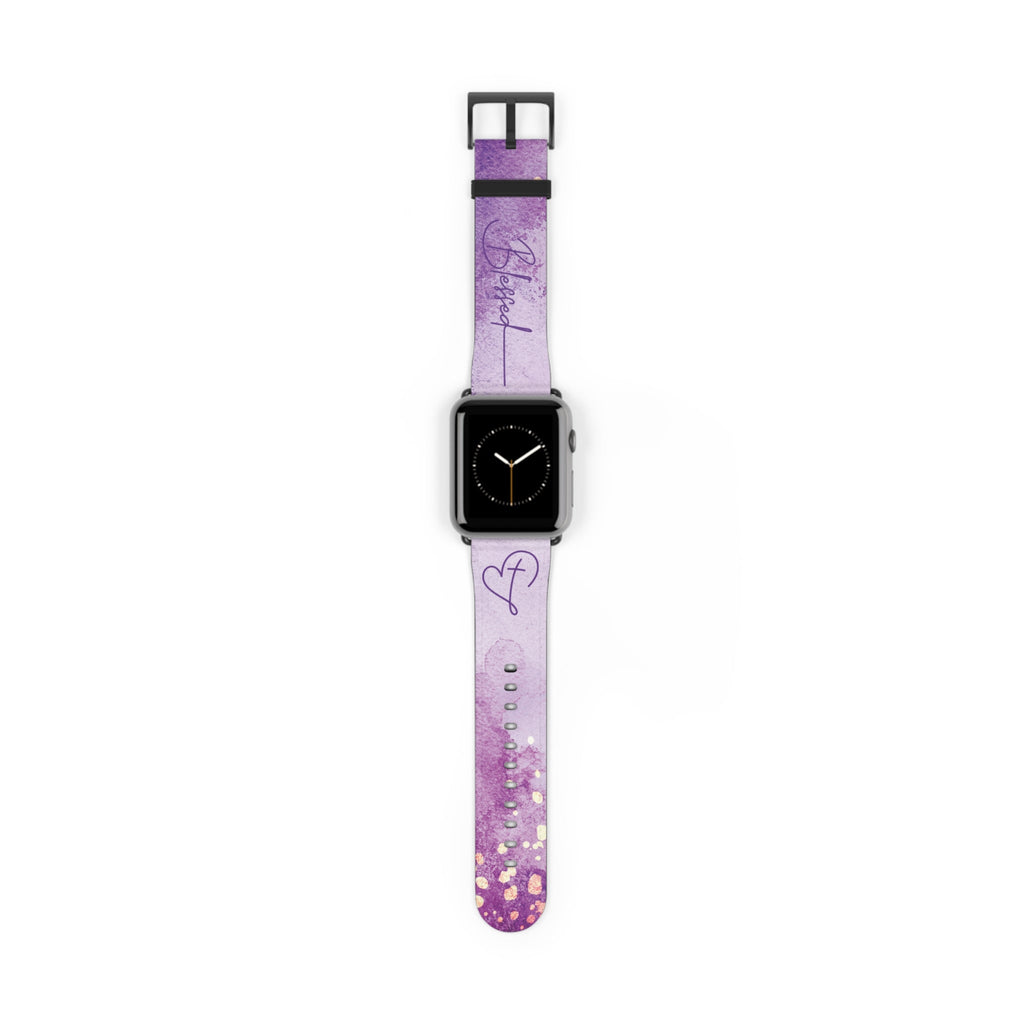 Blessed Watch Band Purple Watercolor for Apple Watch 38 - 41/42 - 45 | Faux Leather - Sacred Stylz