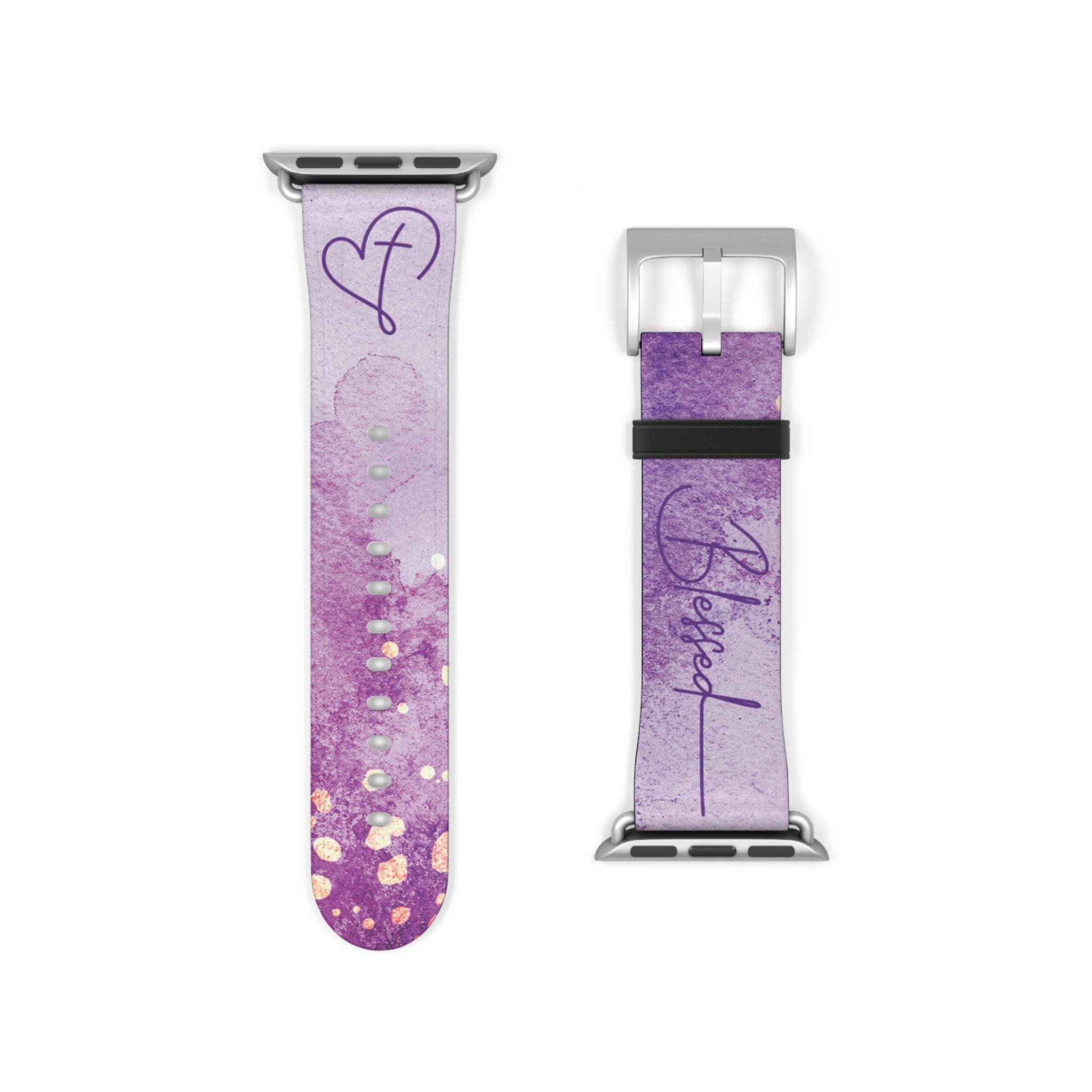 Blessed Watch Band Purple Watercolor for Apple Watch 38 - 41/42 - 45 | Faux Leather - Sacred Stylz