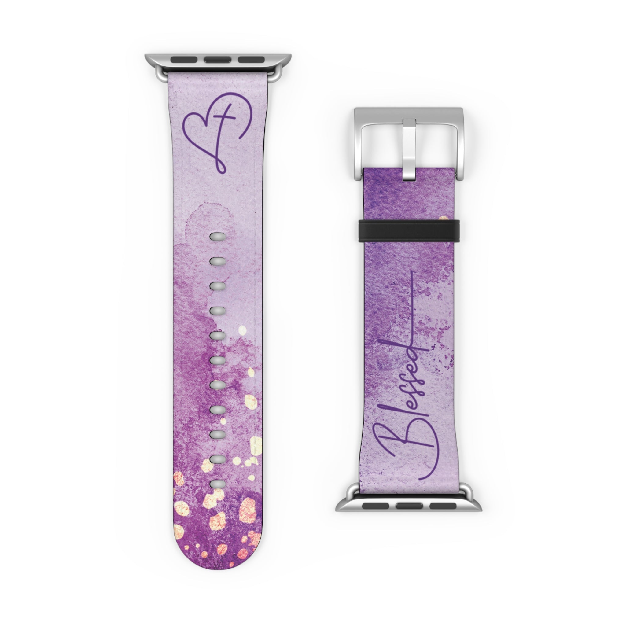 Blessed Watch Band Purple Watercolor for Apple Watch 38-41/42-45 | Faux Leather - Sacred Stylz