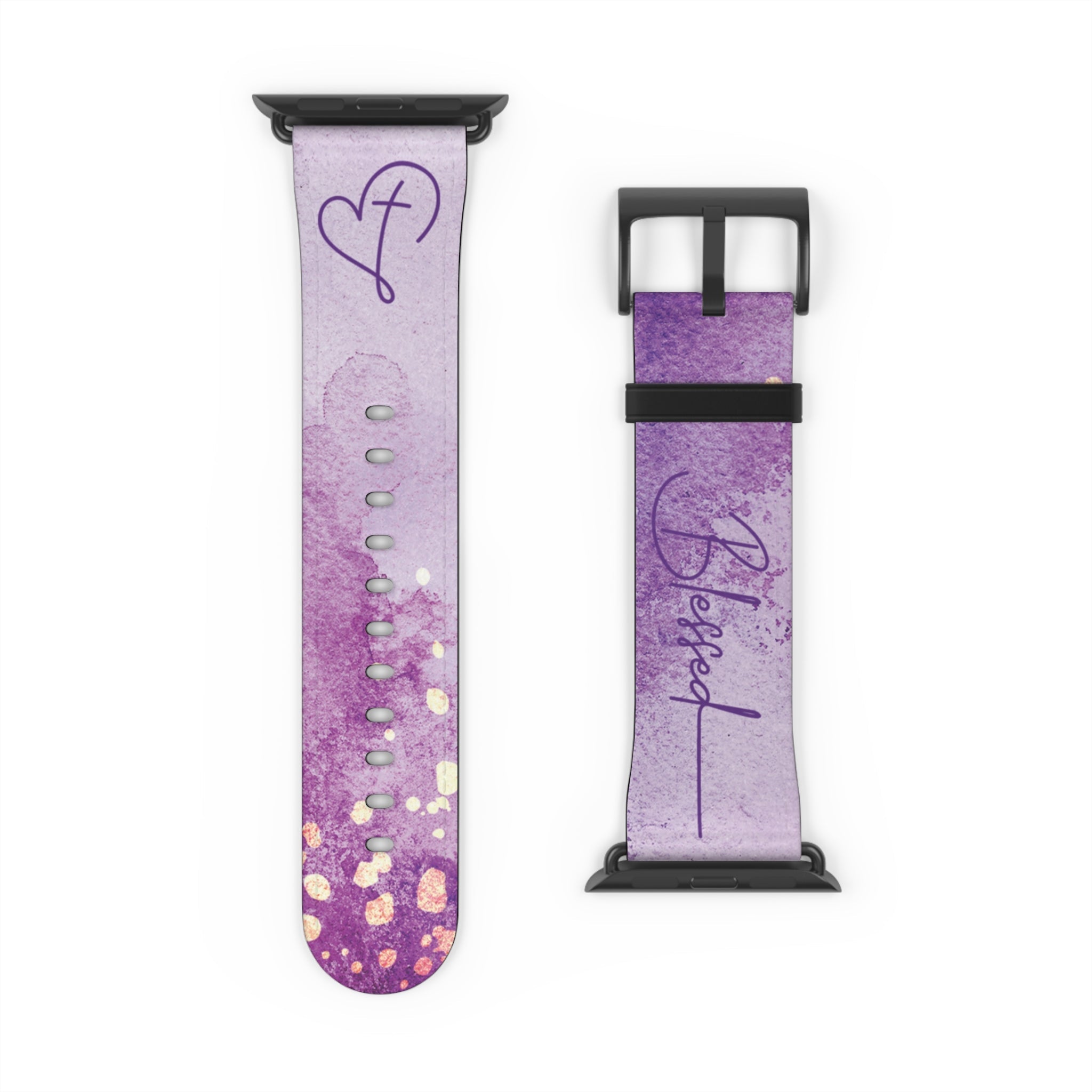 Blessed Watch Band Purple Watercolor for Apple Watch 38 - 41/42 - 45 | Faux Leather - Sacred Stylz