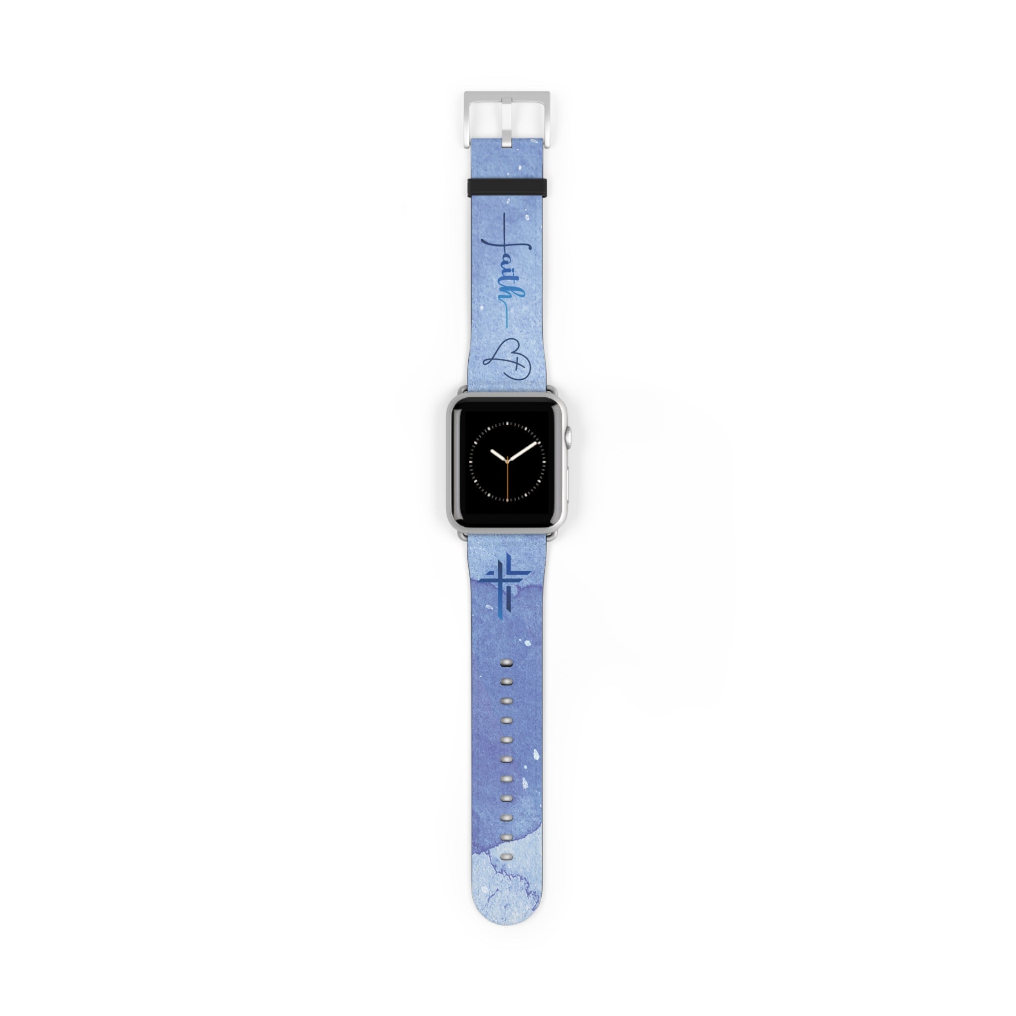 Faith Watch Band Blue Watercolor for Apple Watch 38 - 41/42 - 45 | Faux Leather - Sacred Stylz