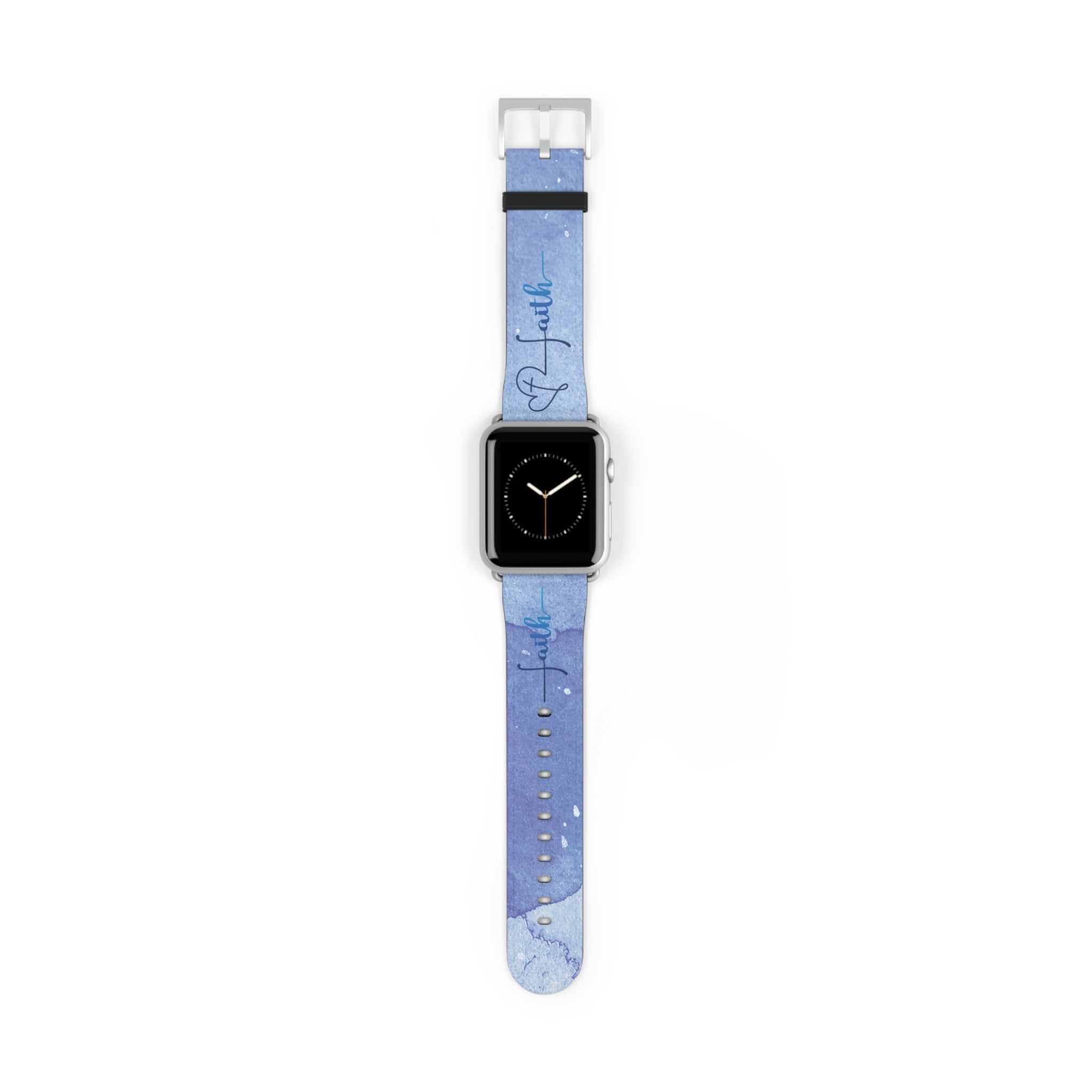 Faith Watch Band Blue Watercolor for Apple Watch 38-41/42-45 | Faux Leather - Sacred Stylz