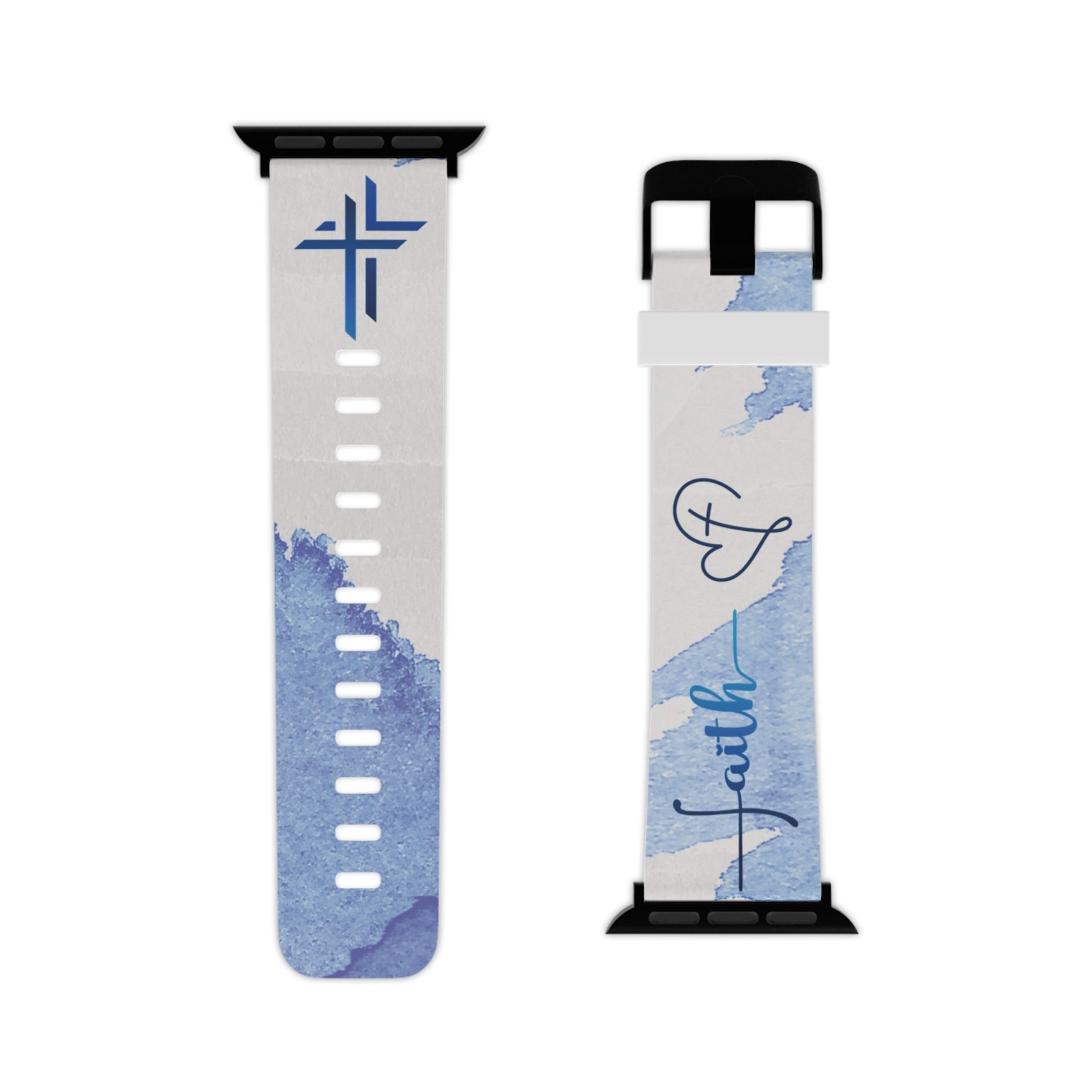 Faith Watch Band - Blue Watercolor for Apple Watch 38/40/42/44 - Sacred Stylz